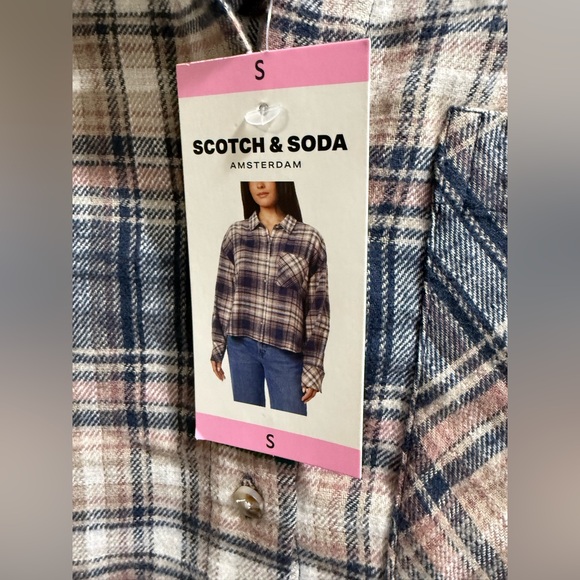 Scotch & Soda Amsterdam Women’s Plaid Flannel Shirt size Small NWT - Picture 2 of 4